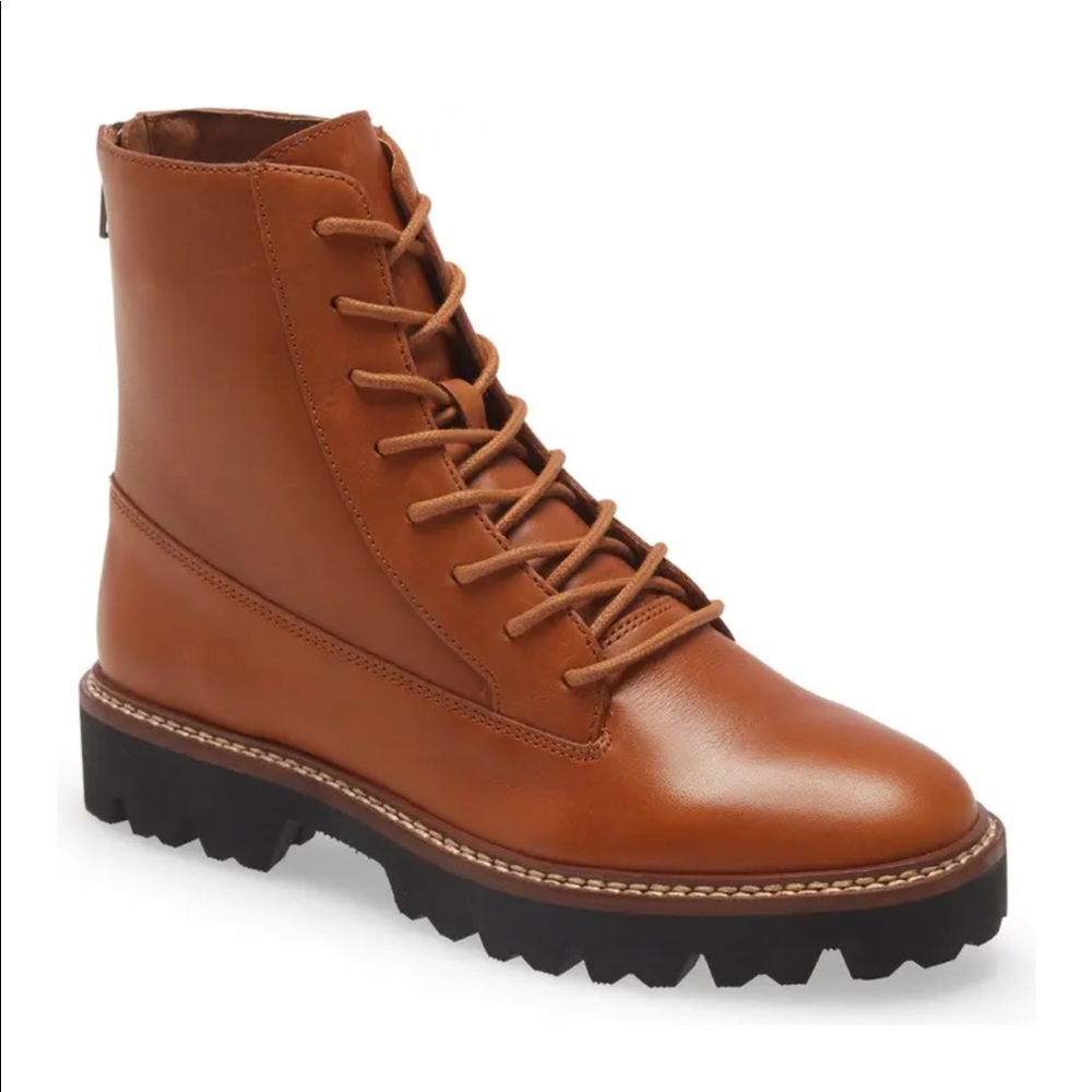 Madewell Citywalk Lugsole Lace up Boot in Leather